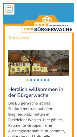Vorschau der mobilen Webseite www.bi-buergerwache.de, Bürgerinitiative Bürgerwache e.V.