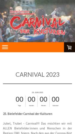 Vorschau der mobilen Webseite www.carnival-bielefeld.de, Carnival der Kulturen