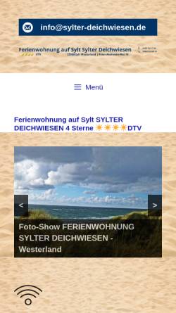 Vorschau der mobilen Webseite www.sylt-appartement-westerland.de, Sylter Deichwiesen