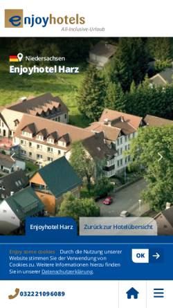 Vorschau der mobilen Webseite www.enjoyhotels.de, Hotel Niedersachsen