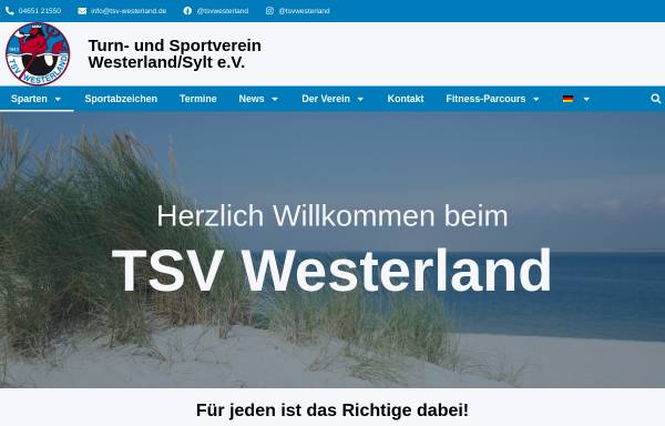 Vorschau von www.tsv-westerland.de, TSV Westerland von 1883 e.V.