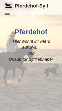 Vorschau der mobilen Webseite www.pferdehof-sylt.de, Pferdehof-Sylt