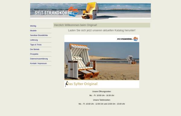 Vorschau von www.meinstrandkorb.de, Sylt Strandkörbe GmbH