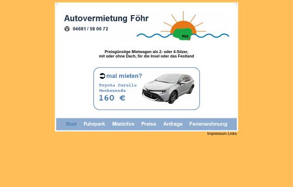 Vorschau von www.autovermietung-foehr.de, Autovermietung Föhr