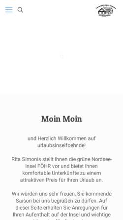 Vorschau der mobilen Webseite www.urlaubsinselfoehr.de, Urlaubsinsel Föhr