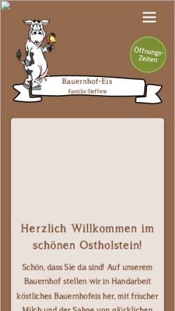 Vorschau der mobilen Webseite www.bauernhofeis-steffens.de, Bauernhof-Eis Steffens GbR