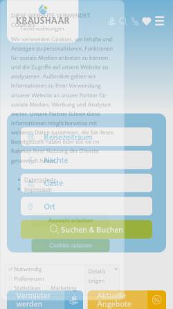Vorschau der mobilen Webseite www.kraushaar-ferienwohnungen.de, Haus Berolina