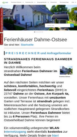 Vorschau der mobilen Webseite www.fh-dahme.de, Ferienhaus in Dahme Ostsee