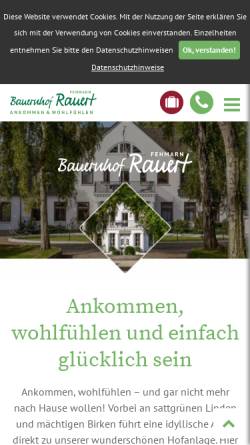 Vorschau der mobilen Webseite www.bauernhof-cp-rauert.de, Bauernhof Rauert