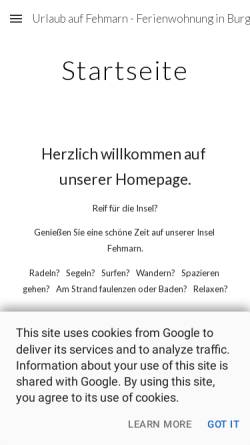 Vorschau der mobilen Webseite sites.google.com, Burgstaaken.de