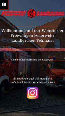 Vorschau der mobilen Webseite www.feuerwehr-landkirchen.de, Feuerwehr Landkirchen
