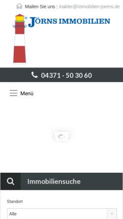 Vorschau der mobilen Webseite www.immobilien-joerns.de, Jörns Immobilien