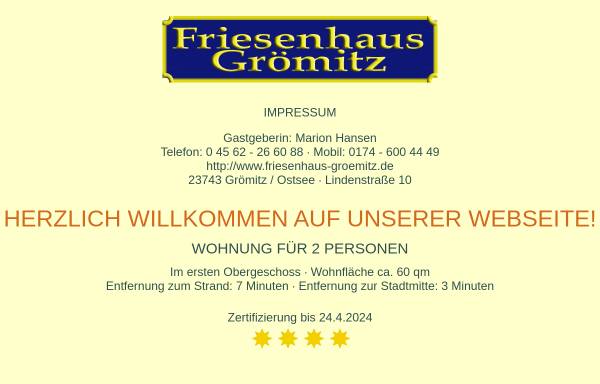 Vorschau von www.friesenhaus-groemitz.de, Ferienhaus Marion Hansen