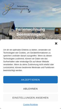 Vorschau der mobilen Webseite www.urlaub-in-groemitz.de, Ferienwohnung Familie Schüttpelz