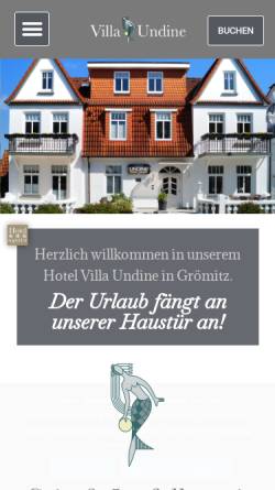 Vorschau der mobilen Webseite www.villa-undine-groemitz.de, Hotel Villa Undine und Apartmenthaus Christel