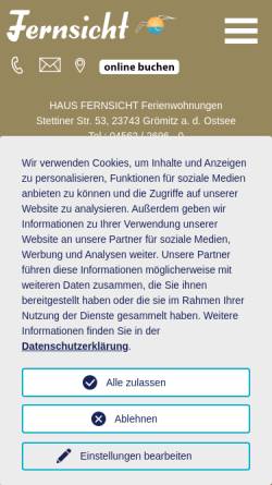 Vorschau der mobilen Webseite www.haus-fernsicht.de, Haus Fernsicht
