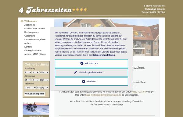 Vorschau von www.haus-4-jahreszeiten.de, Apartmenthaus 4 Jahreszeiten