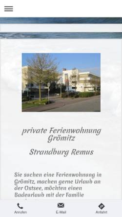 Vorschau der mobilen Webseite www.ab-nach-groemitz.de, Ferienwohnung Grömitz