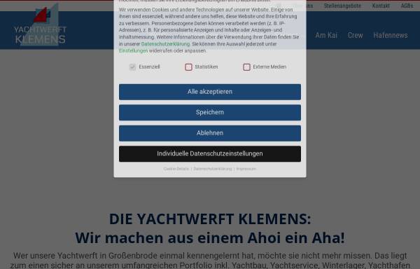 Vorschau von www.yachtwerft-klemens.de, Yachtwerft Klemens GmbH