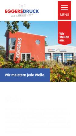Vorschau der mobilen Webseite www.eggers-druck.de, Eggers Druckerei & Verlag GmbH