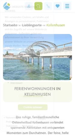 Vorschau der mobilen Webseite www.ostsee-ferienwohnung-kellenhusen.de, Zimmervermittlung in Kellenhusen und Umgebung