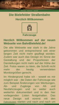 Vorschau der mobilen Webseite www.bahnbielefeld.de, BahnBielefeld.de - Die Bielefelder Straßenbahn