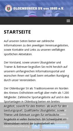 Vorschau der mobilen Webseite www.osv1865.de, Oldenburger Sportvereins von 1865 e.V.
