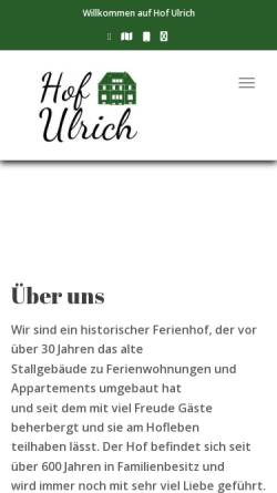 Vorschau der mobilen Webseite www.hofulrich.de, Hof Ulrich