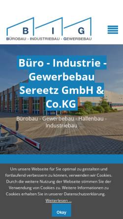 Vorschau der mobilen Webseite www.big-sereetz.de, BIG Sereetz GmbH & Co. KG
