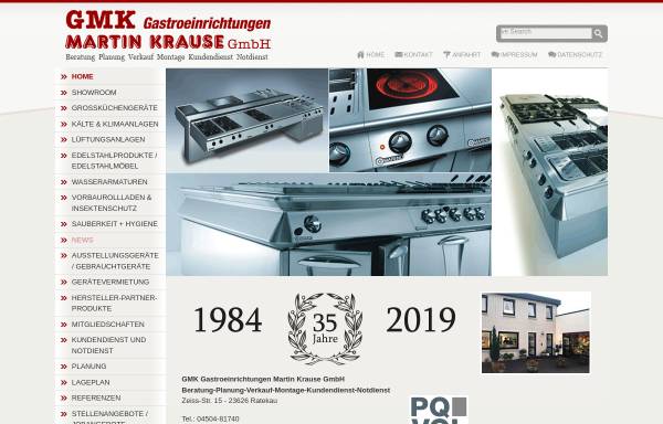 Vorschau von gmk-krause.de, GMK Gastroeinrichtungen Martin Krause GmbH