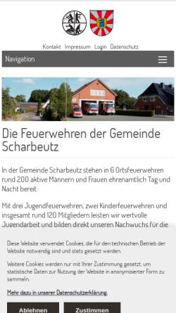 Vorschau der mobilen Webseite www.feuerwehren-gemeinde-scharbeutz.de, Feuerwehren der Gemeinde Scharbeutz
