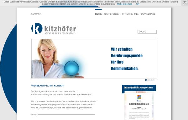 Vorschau von www.kitzhoefer.eu, Kitzhöfer Agentur für Werbeartikel