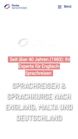 Vorschau der mobilen Webseite www.panke-sprachreisen.de, Panke Sprachreisen GmbH