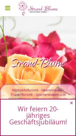 Vorschau der mobilen Webseite www.strandblume.de, Strand-Blume