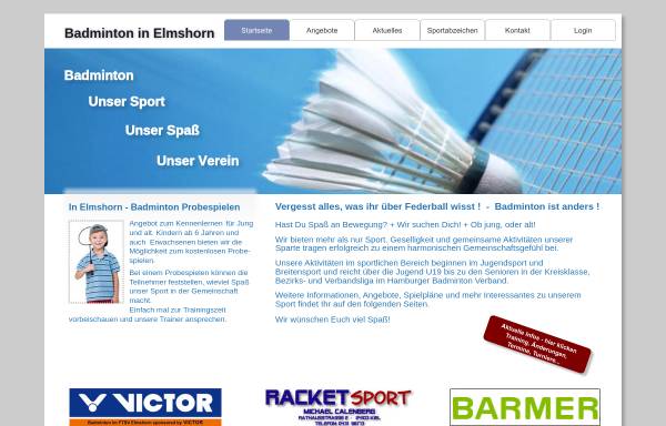 Vorschau von www.badminton-elmshorn.de, FTSV Elmshorn - Badminton