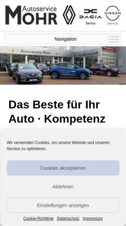 Vorschau der mobilen Webseite www.autoservice-mohr.de, Autoservice Mohr