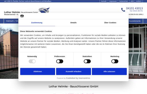 Vorschau von www.helmke-gmbh.de, Lothar Helmke Bauschlosserei GmbH
