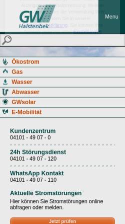 Vorschau der mobilen Webseite www.gwhalstenbek.de, Gemeindewerke Halstenbek