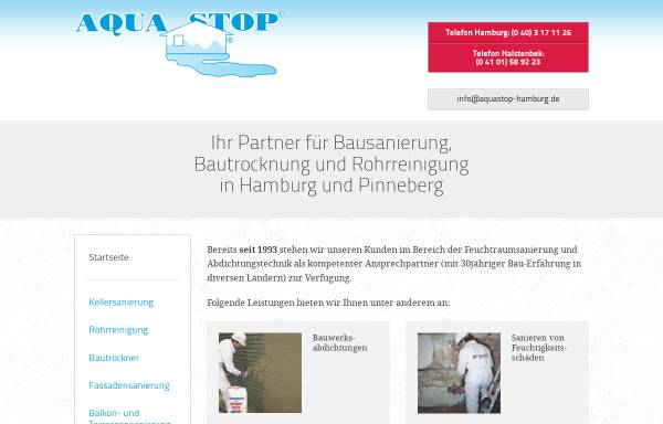 Vorschau von www.aquastop-hamburg.de, Aquastop