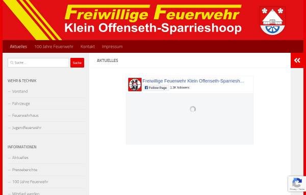 Vorschau von www.feuerwehr-klein-offenseth-sparrieshoop.de, Feuerwehr Kl. Offenseth Sparrieshoop