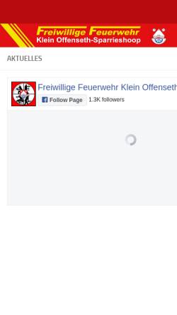 Vorschau der mobilen Webseite www.feuerwehr-klein-offenseth-sparrieshoop.de, Feuerwehr Kl. Offenseth Sparrieshoop