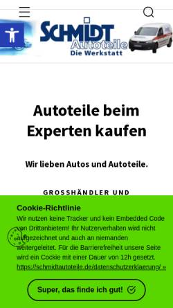 Vorschau der mobilen Webseite schmidtautoteile.de, Schmidt Autoteile GmbH