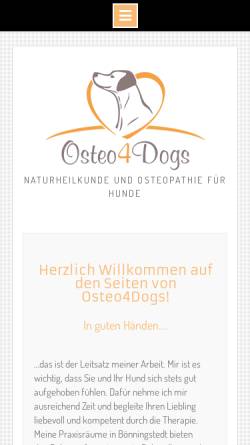 Vorschau der mobilen Webseite osteo4dogs.de, Osteo4Dogs, Nicole Perbrand
