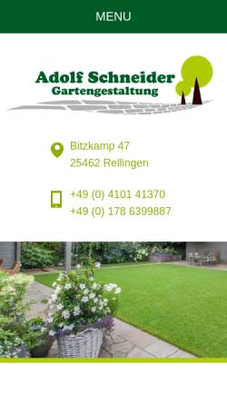 Vorschau der mobilen Webseite www.galaschneider.de, Gartengestaltung und Baumschule, Adolf Schneider