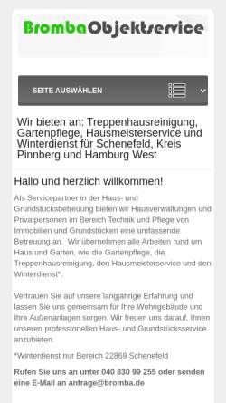 Vorschau der mobilen Webseite www.bromba.de, Hausmeisterservice Ines Bromba