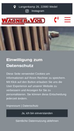 Vorschau der mobilen Webseite www.wagner-voss.de, Wagner & Voß GbR Heizungstechnik