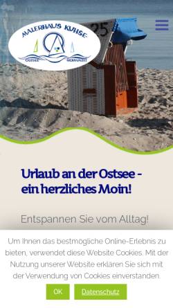 Vorschau der mobilen Webseite www.malerhaus.de, Ferienwohnung Malerhaus Kuhse