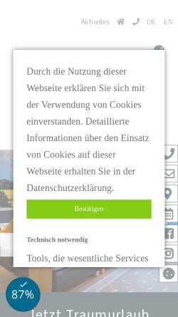Vorschau der mobilen Webseite www.hohe-wacht.de, Hotel HoheWacht