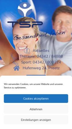 Vorschau der mobilen Webseite www.t-sp.de, Therapie- und Sportzentrum Preetz