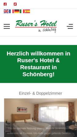 Vorschau der mobilen Webseite www.rusershotel.de, Rusers Hotel